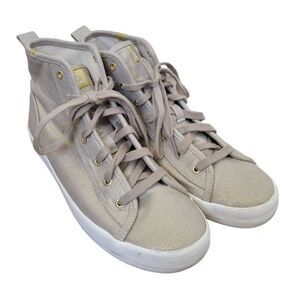 KEDS Kickstart Metallic Gold Canvas Hi Top Shoes Women's US 8 WF55739
